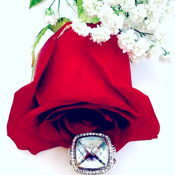 David Yurman Albion Ring with Prasiolite and Pave Diamonds - Picture 10 of 12